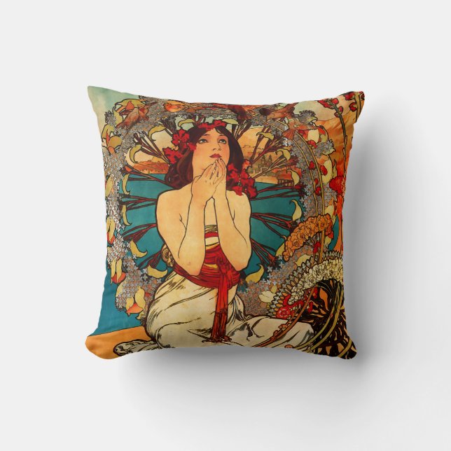 Alphonse Mucha Monte Carlo Pillow Kussen (Voorkant)