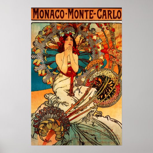 Alphonse Mucha Monte Carlo Poster (Voorkant)