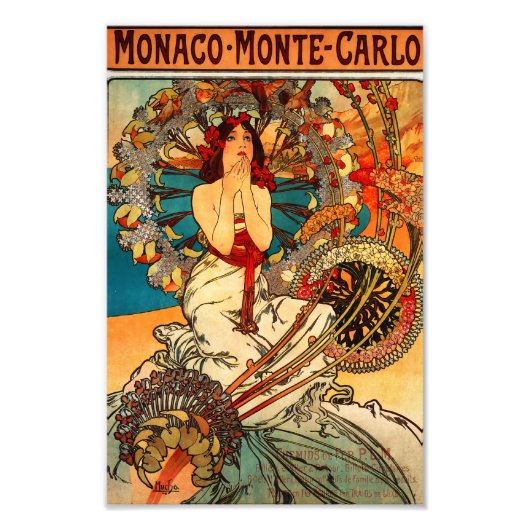 Alphonse Mucha Monte Carlo Print Foto Afdruk (Voorkant)