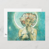 Alphonse Mucha Moonlight Clair de Lune Art Nouveau Briefkaart (Voorkant / Achterkant)