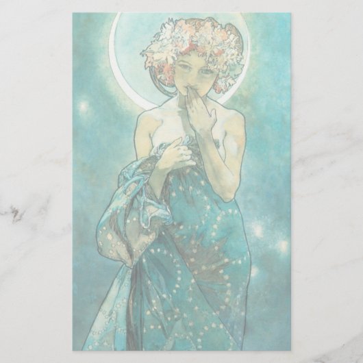 Alphonse Mucha Moonlight Clair de Lune Art Nouveau Briefpapier (Voorkant)