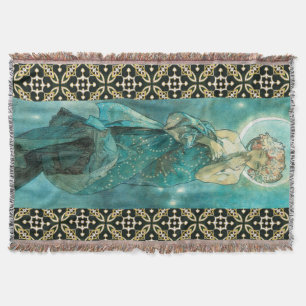 Alphonse Mucha Moonlight Clair de Lune Art Nouveau Deken