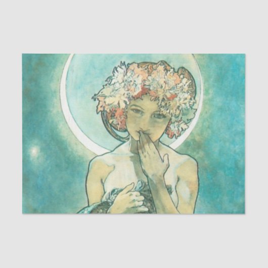 Alphonse Mucha Moonlight Clair de Lune Art Nouveau Tissuepapier (Voorkant)