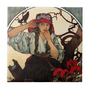 Alphonse Mucha Moraviair Teachers Choir Tile Tegeltje