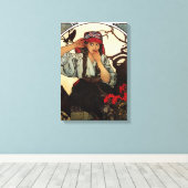 Alphonse Mucha Moravisch Canvas Poster Afdruk (Insitu (Houten vloer))