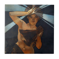 Alphonse Mucha Morning Star Tile