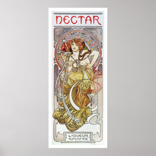 Alphonse Mucha. Nectar, 1899 Poster (Voorkant)