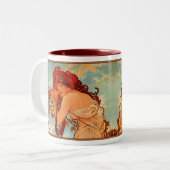 Alphonse Mucha Nouveau Summer Lady Coffee Cup Mok (Voorkant links)