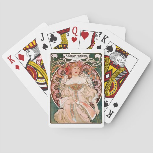 Alphonse Mucha Painting Pokerkaarten (Achterkant)