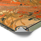 Alphonse Mucha Painting - Voman Holding Flowers Poster (Hoek)