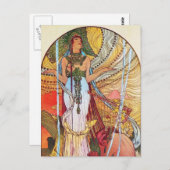 Alphonse Mucha Peacock art Briefkaart (Voorkant / Achterkant)