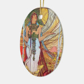 Alphonse Mucha Peacock art Keramisch Ornament (Links)