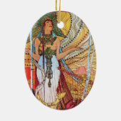 Alphonse Mucha Peacock art Keramisch Ornament (Achterkant)
