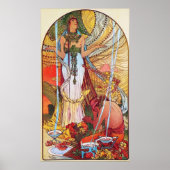 Alphonse Mucha Peacock art Poster (Voorkant)