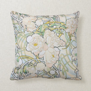 Alphonse Mucha Peonies Kussen
