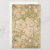 Alphonse Mucha Peonies Peony Rozen Fawn 1897 Briefpapier (Voorkant / Achterkant)