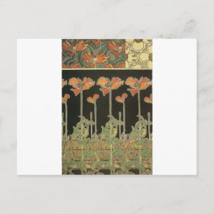 Alphonse Mucha  Popular Art Nouveau Poppies Briefkaart
