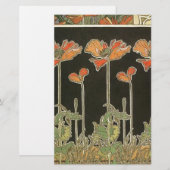 Alphonse Mucha  Popular Art Nouveau Poppies Briefpapier (Voorkant / Achterkant)