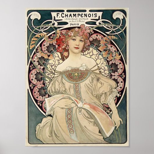 Alphonse Mucha poster vintage murale (Devant)
