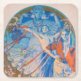 Alphonse Mucha Poster voor Sokol (1926) Vierkante Kartonnen Onderzetter