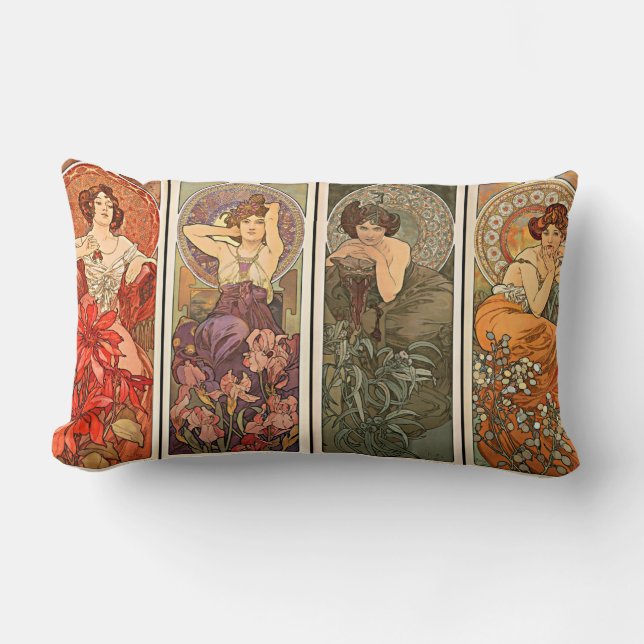 Alphonse Mucha Precious Stones Cushions Kussen (Voorkant)