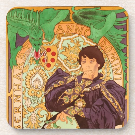 Alphonse Mucha Prince en Dragon Bier Onderzetter (Voorkant)