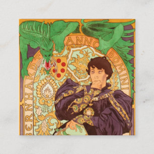 Alphonse Mucha Prince en Dragon Informatiekaartje
