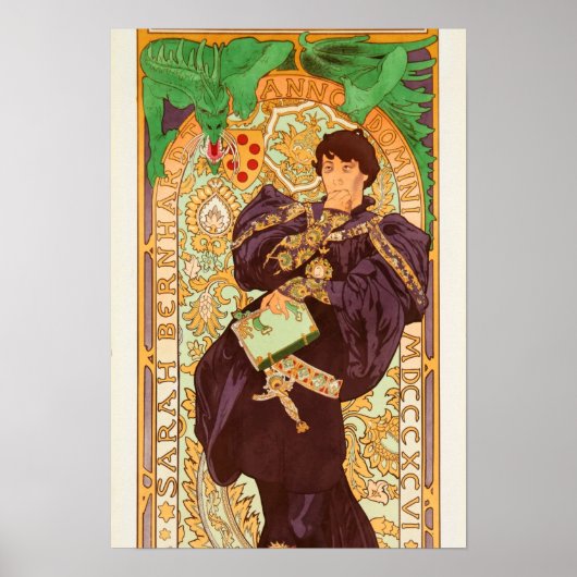 Alphonse Mucha Prince en Dragon Poster (Voorkant)