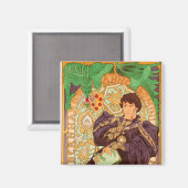 Alphonse Mucha Prince et Dragon Magnet (Recto/Verso)