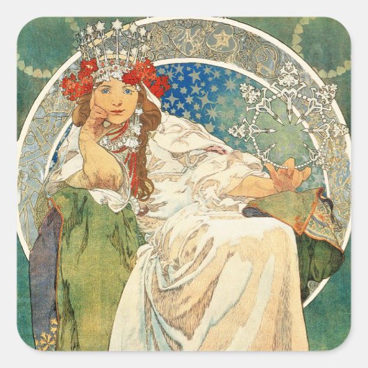 Alphonse Mucha Princess Hyacint Stickers (Voorkant)