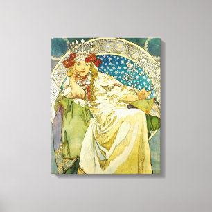 Alphonse Mucha Princess Hyacinth Art Nouveau Canvas Afdruk