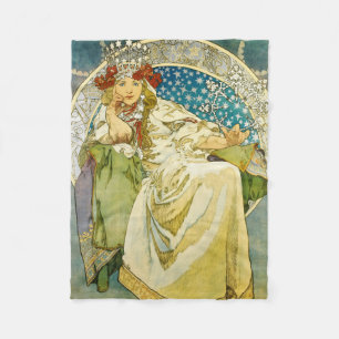 Alphonse Mucha Princess Hyacinth Art Nouveau Fleece Deken