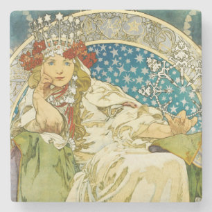 Alphonse Mucha Princess Hyacinth Art Nouveau Stenen Onderzetter