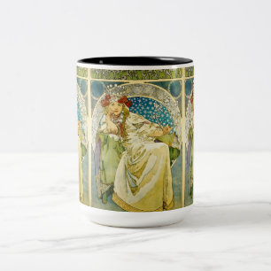 Alphonse Mucha Princess Hyacinth Art Nouveau Tweekleurige Koffiemok