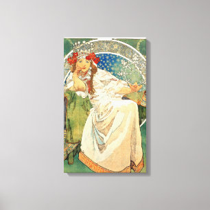 Alphonse Mucha Princess Hyacinth Canvas Poster Afdruk