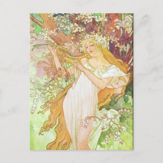 Alphonse Mucha Printemps/Spring, 1896 Briefkaart