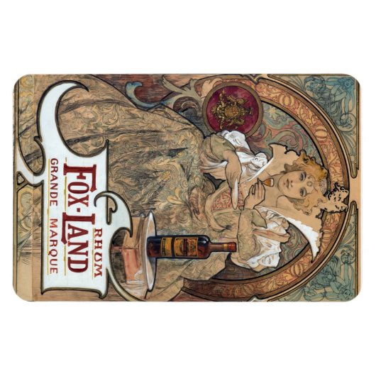 Alphonse Mucha Rum Magnet (Horizontal)