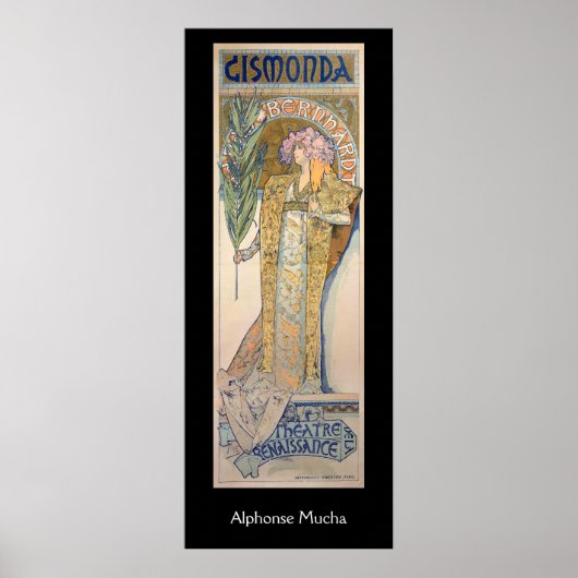 Alphonse Mucha - Sarah Bernhard Painting Poster (Voorkant)