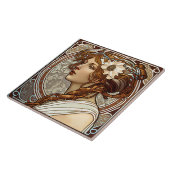 Alphonse Mucha Sarah Bernhardt Art Nouveau Ceramic Tegeltje (Zijkant)