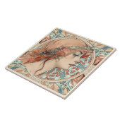 Alphonse Mucha Sarah Bernhardt Art Nouveau Ceramic Tegeltje (Zijkant)