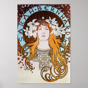 Alphonse Mucha Sarah Bernhardt  Art Nouveau Poster