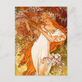 Alphonse Mucha Spring Briefkaart (Voorkant)