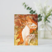 Alphonse Mucha Spring Feestdagenkaart (Staand voorkant)