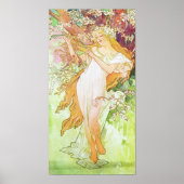 Alphonse Mucha Spring Floral  Art Nouveau Poster (Voorkant)