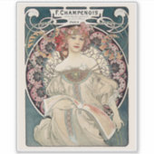 Alphonse Mucha Sticker | Art Nouveau Vinyl Decal (Voorkant)