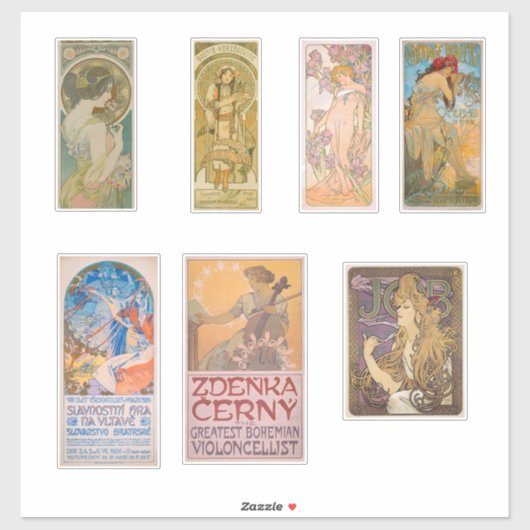 Alphonse Mucha Sticker Assortiment 1 (Vel)
