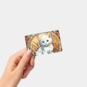 Alphonse Mucha Stijl Kat Badge (Handheld)