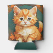 Alphonse Mucha Stijl Oranje Kat Blikjeskoeler (Achterkant)