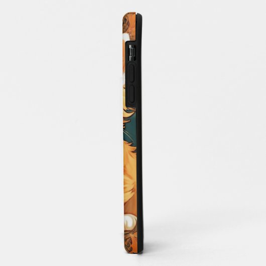 Alphonse Mucha Stijl Oranje Kat Case-Mate iPhone Case (Achterkant/links)
