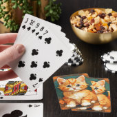 Alphonse Mucha Stijl Oranje Kat Pokerkaarten (Insitu)